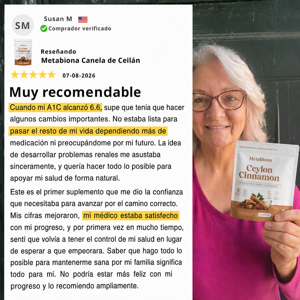Metabiona Complejo de Canela de Ceilán, Alta Concentración con Aceite MCT