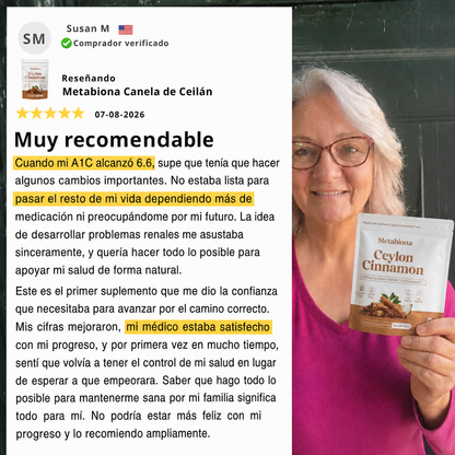 Metabiona Complejo de Canela de Ceilán, Alta Concentración con Aceite MCT