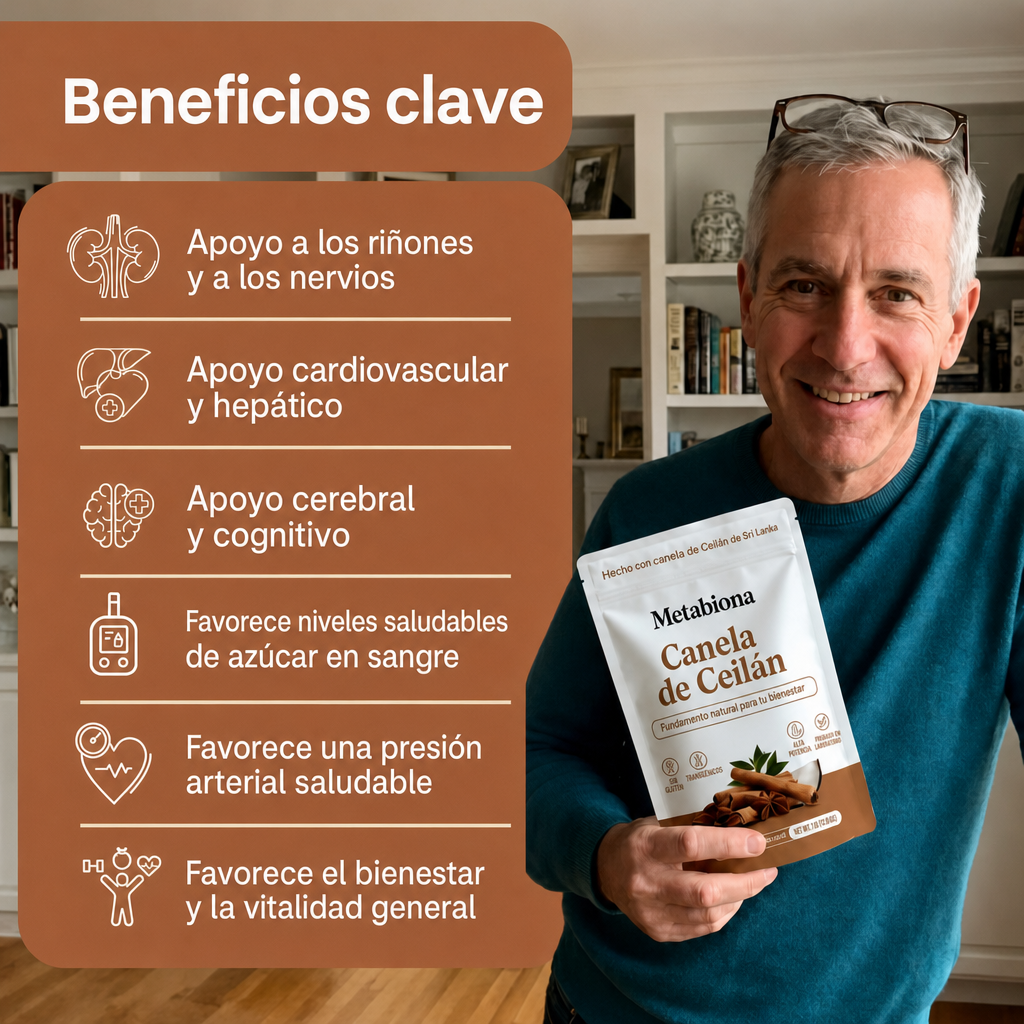 Metabiona Complejo de Canela de Ceilán, Alta Concentración con Aceite MCT