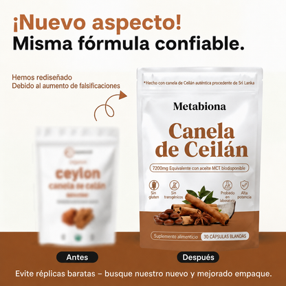 Metabiona Complejo de Canela de Ceilán, Alta Concentración con Aceite MCT